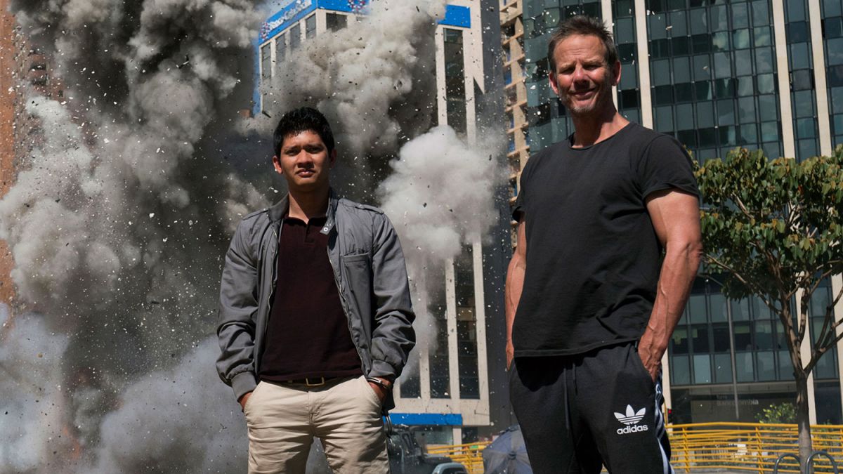 Iko Uwais and Peter Berg in Mile 22